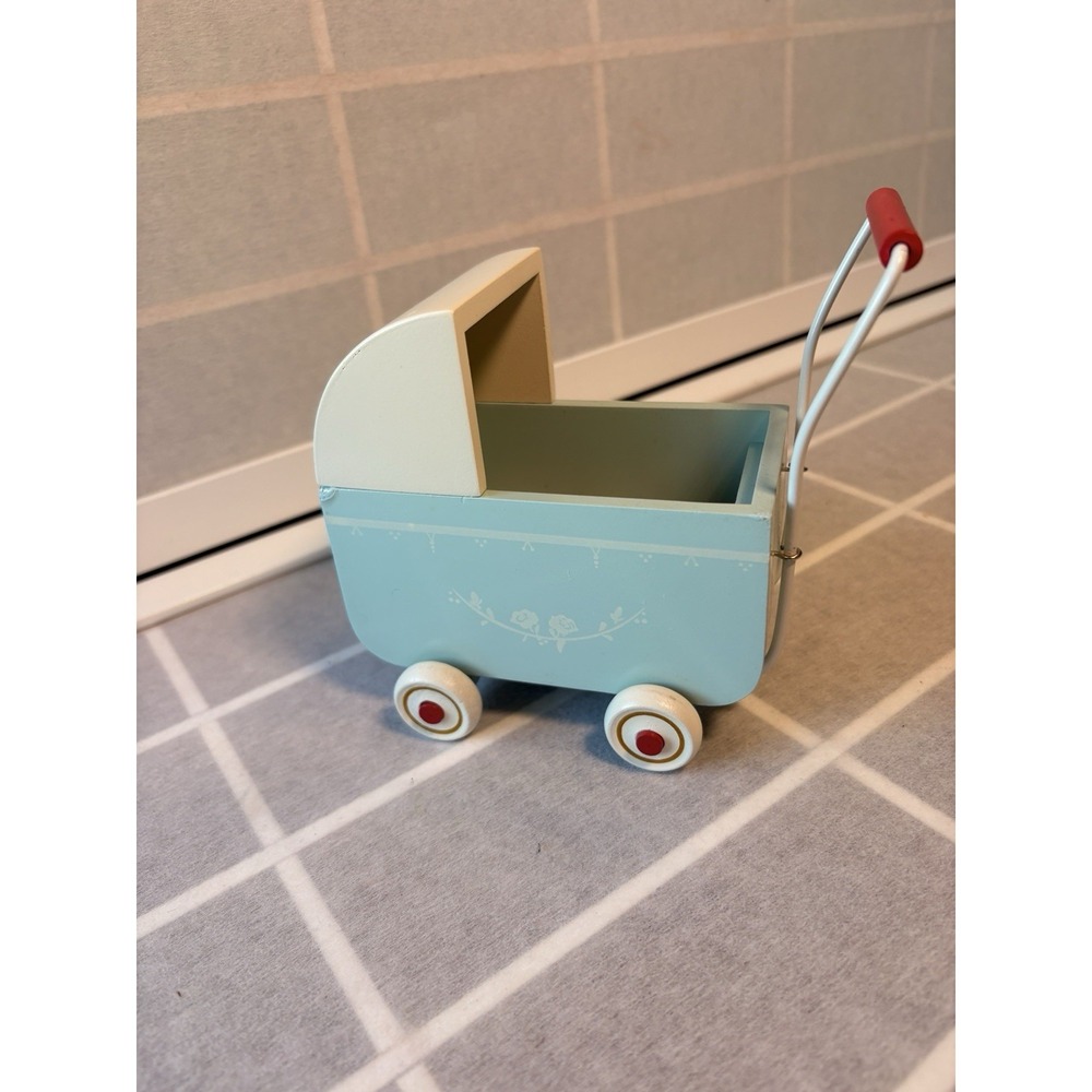 Maileg Mouse Pram - Baby Mice w Sleeping Bag & Mattress Blue Discontinued Rare